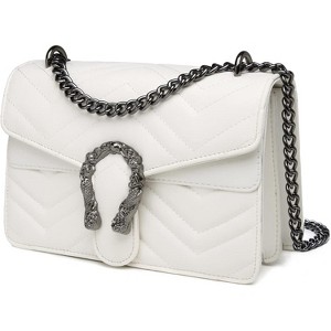 Crossbody Bags for Women - Snake Printed Clutch Purses Leather Chain Shoulder Bags Evening Handbags - 1 of 4