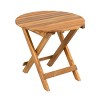 Outdoor Foldable Acacia Wood End Table,Small Side Table with Adjustable Length,Portable Round Accent Table for Living Room or Patio-Coolbibila - 3 of 4