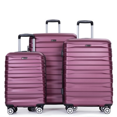 Whisen 3-Piece Set(21/25/29 in.) Luggage Sets Hardshell Lightweight Suitcase with TSA Lock and Two Hooks