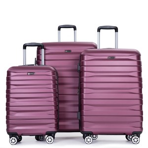 Wooakway 3 Piece Luggage Sets PC Lightweight & Durable Expandable Suitcase with Two Hooks - 1 of 4