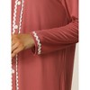 cheibear Women's Button Down V Neck Long Sleeve Pajama Nightshirt Dress - 4 of 4