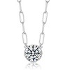 Guili Round Bezel Set Solitaire Necklace Featuring a Dazzling Clear CZ Stone, Designed to Add Elegance, Shine, and a Timeless Charm to Any Look - 2 of 2