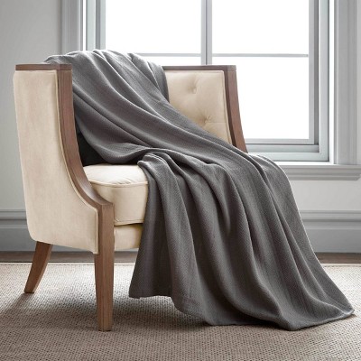 King Cotton Bed Blanket Gray Vellux Target