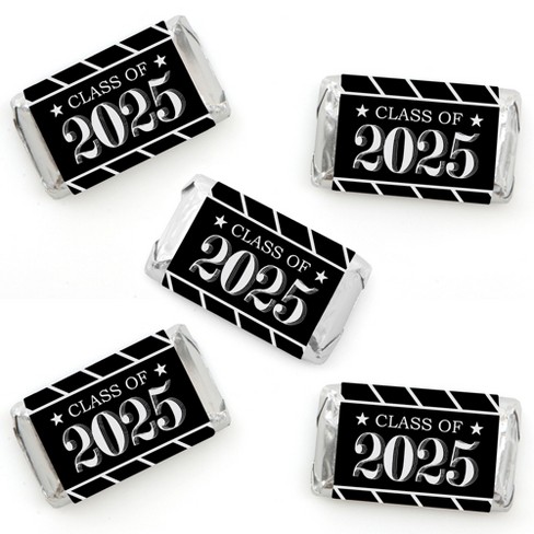 Big Dot of Happiness Graduation Cheers - Mini Candy Bar Wrapper Stickers - 2025 Graduation Party Small Favors - 40 Count - image 1 of 4