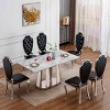 70 Inch Modern Design Dining Table, Rectangular Dining Table for 6–8 People, Faux Marble Table Top with Gold Stainless Steel Base-Cuddlewood - 2 of 4