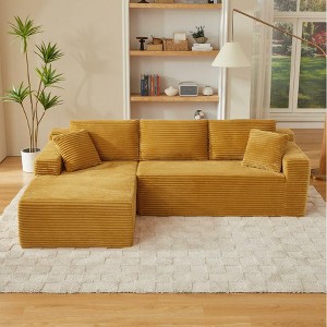 Dolonm 103" L-shaped Modular Cloud Sofa,Compressed Boneless with Deep Seats,No Assembly, for Living Rooms Bedrooms - 1 of 4