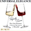 BENETI Square Wine Glasses Set of 4, Modern Long Stem 14oz Glass Set, Handmade in Europe - 3 of 4