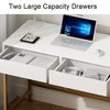 Okak Modern Vanity Table with Mirror & USB Ports,Small Dressing Desk with Big-capacity Drawers,Makeup Table for Bedrooms - 3 of 4