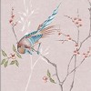 Tori Blossom Pink Tropical Birds Paste the Wall Wallpaper - 4 of 4