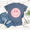 Simply Sage Market Women's Pink Checker Smiley Face Short Sleeve Garment Dyed Tee - 3 of 4