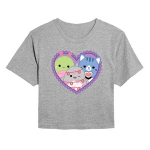Women's - Squishmallows - Squish Heart Cropped Graphic T-Shirt - 1 of 4