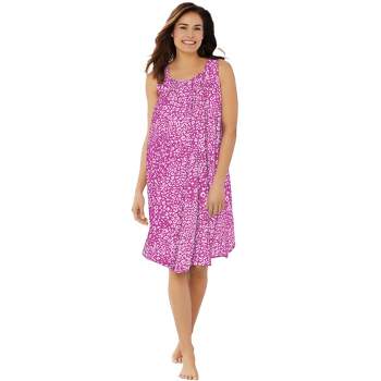 Dreams & Co. Women's Plus Size Pintuck Cooling Sleeveless Sleepshirt