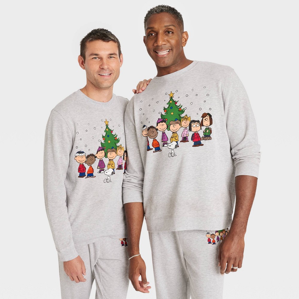 Adult Peanuts Snoopy Graphic Sweatshirt - Light Gray XS