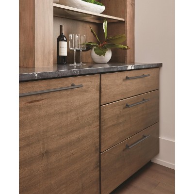 Matte Black Modern Cabinet Drawer Pull with Mounting Hardware