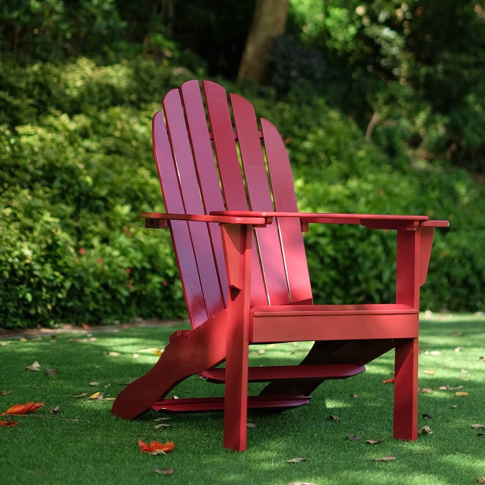 Photos - Garden Furniture Alston Adirondack Chair with Free Tray Table Red - Cambridge Casual