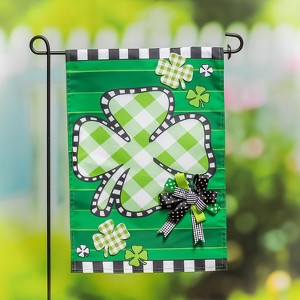 Evergreen Check Clover Garden Applique Flag- 12.5 x 18 Inches Outdoor Decor for Homes and Gardens - 1 of 4