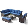 Belord 7PCS Patio Furniture Set with Swivel Chairs, All Weather Wicker L Shape Outdoor Sectional Sofa Set with Swivel Chairs, Ottomans, Coffee Table - 2 of 4