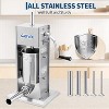 Vertical Sausage Stuffer, 5L/11LB Manual Meat Filler, 304 Stainless Steel with 5 Tubes & 2-Speed Gear, for Home and Commercial Use - 4 of 4