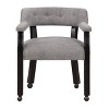 Treasure Trove Accents Castered Dining Chair Vandusen Black/Gray: Upholstered Polyester, Rubberwood Frame, Spot Clean - 2 of 4
