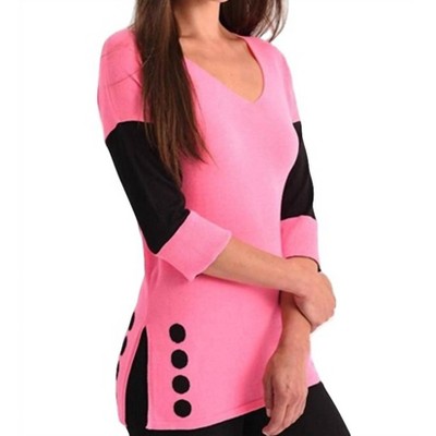 Women's Two-Tone Polkadot Tunic - ANGEL