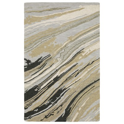 Oriental Weavers Kipton KIP05 Grey / Golden Tan Indoor Area Rug - 5' x 8'