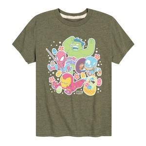 Boys' - Marvel - Avengers Easter Stickers Short Sleeve Graphic T-Shirt - 1 of 4