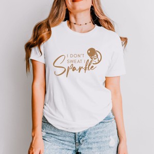 Simply Sage Market I Don't Sweat I Sparkle Short Sleeve Tee - S - White - 1 of 4