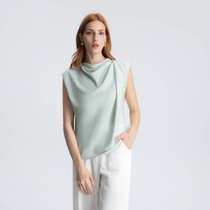 Top drapeado de manga corta para mujer - A New Day™ Verde claro