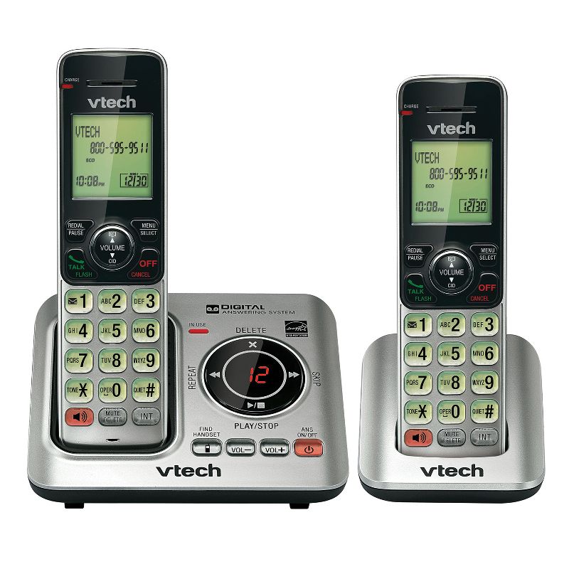 VTech® DECT 6.0 Corded Cordless Expandable Phone Combo with Caller ID, Call Waiting, and Answering System, Silver and Black, 2 of 6