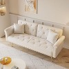 NicBex Modern Velvet Nailhead Loveseat Sofa with Pillows & Adjustable Backrest,Solid Wood 2-Seater Sofa for Living Room,Bedroom - 4 of 4