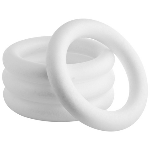 4 Pack Foam Wreath Rings for DIY Crafts Art Modeling, White, 10 x1.55 inch