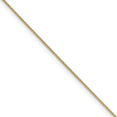 Black Bow Jewelry 0.65mm, 14k Yellow Gold, Diamond Cut Spiga Chain Necklace