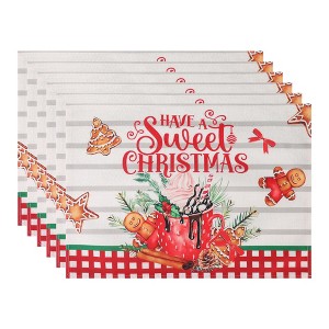 REGALWOVEN Placemats Set of 6 Linen Placemats, Washable Kitchen Table Mat, Seasonal Holiday Christmas Place Mats for Party - 1 of 4