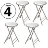 Lavish Home Set of 4 Heavy-Duty Counter-Height Bar Stools, 24 in. Folding Chairs with Padded Seats and 225 lbs. Capacity, Gray - 2 of 4