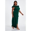 QUIZ Women's Plus Size Scuba Crepe Ruffle Bardot Maxi Dress - 3 of 4