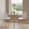 FurnitureR Round Dining Table 31.5 Inch for 2-4 Person, Stylish Circle Table with Wooden Legs for Home Kitchen, Cafés, Leisure Rooms, White - 3 of 4