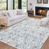Machine Washable Area Rug Low Pile Vintage Printed Ultra-Thin Non Slip Rugs Stain Resistant Foldable Indoor Carpet for Living Room Bedroom - 2 of 4