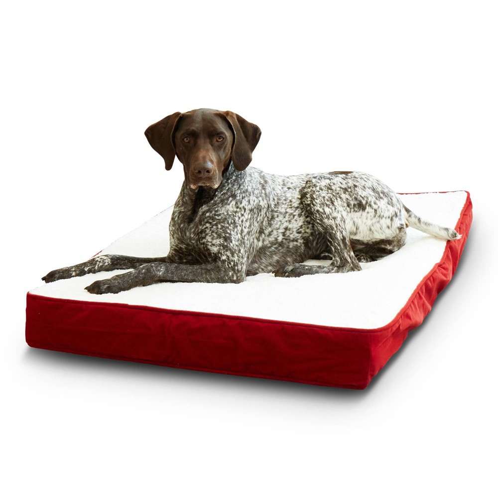 Photos - Dog Bed / Basket Kensington Garden Oscar Orthopedic Rectangle Dog Bed - M - Crimson