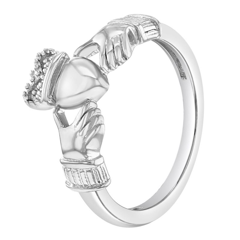 Girl's Irsih Claddagh Sterling Silver Ring - In Season Jewelry, 2 of 5