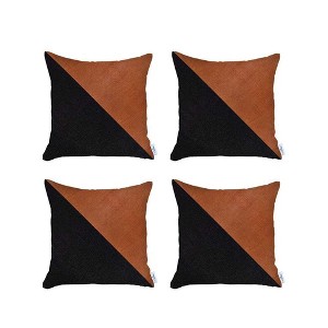 HomeRoots Set of Four Brown and Black Throw Pillow - 1 of 2