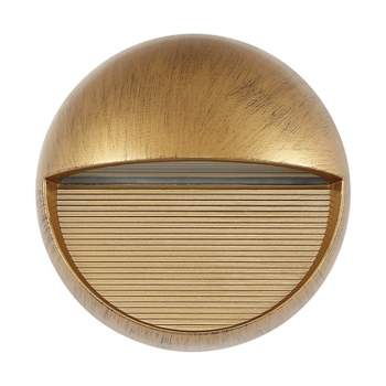6.25" Orbe Outdoor Metal/Glass Integrated LED Wall Sconce Antique Gold - JONATHAN Y