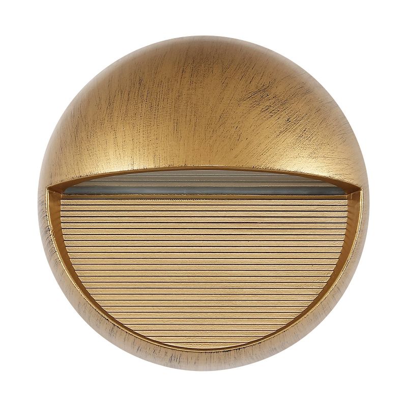 6.25&#34; Orbe Outdoor Metal/Glass Integrated LED Wall Sconce Antique Gold - JONATHAN Y, 1 of 12