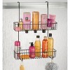 mDesign Wide Metal Over Door Hanging Shower Caddy, 2 Hooks and Baskets - Bronze - 2 of 4