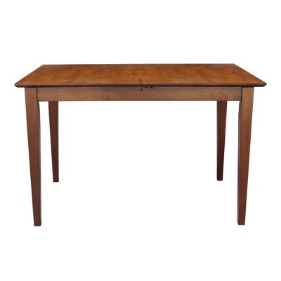 Espresso Solid Wood Extendable Dining Table with Butterfly Extension