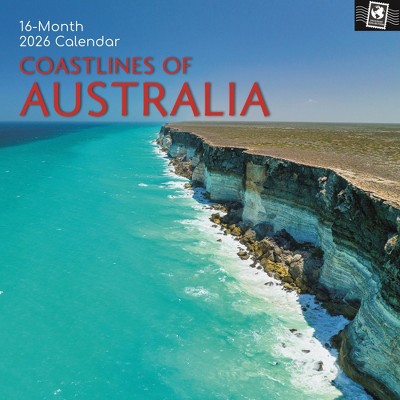The Gifted Stationery 2026 Square Wall Calendar, Coastlines of Australia, 16-Month Passport Collection with 180 Reminder Stickers (12x12 In)