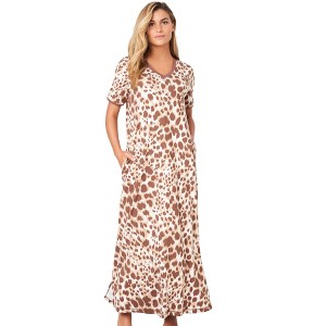 Dreams & Co. Women's Plus Size Long T-Shirt Lounger - 1 of 4