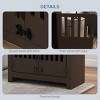 INFURNIC Pet Bowl Large Elevated Feeding Station with Storage Cabinet Stainless Steel Bowls, Brown, 23.5"*11.8"*17" - 3 of 4