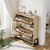 Garvee Shoe Storage Cabinet with 2 Flip Drawers, Freestanding Shoe Organizer with Metal Legs, Narrow Shoe Rack Cabinet for Entryway - 2 of 4
