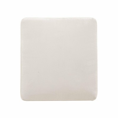 Cream Outdoor Ottoman with Powder-Coated Aluminum Frame