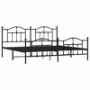 vidaXL Black King Metal Bed Frame with Headboard & Slats, No Mattress, Easy Assembly - 2 of 4